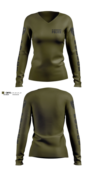 Womens Long Sleeve Vneck Shirt, Bladenboro Police, Police, Teamtime, Team time, sublimation, custom sports apparel, team uniforms, spirit wear, spiritwear, sports uniforms, custom shirts, team store, custom team store, fundraiser sports, apparel fundraiser