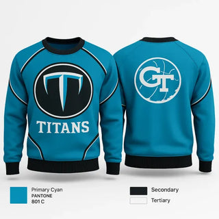 Crew Neck Sweatshirt, Titans, Women's Basketball, Teamtime, Team time, sublimation, custom sports apparel, team uniforms, spirit wear, spiritwear, sports uniforms, custom shirts, team store, custom team store, fundraiser sports, apparel fundraiser