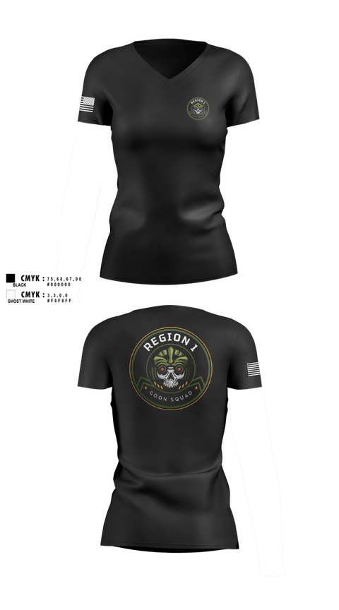 Womens Short Sleeve Vneck Shirt, Region 1, Police, Teamtime, Team time, sublimation, custom sports apparel, team uniforms, spirit wear, spiritwear, sports uniforms, custom shirts, team store, custom team store, fundraiser sports, apparel fundraiser