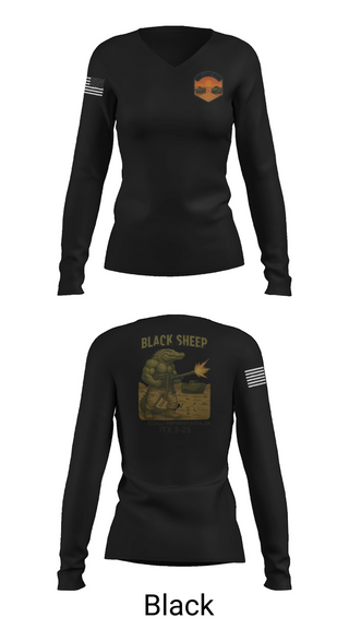 Womens Long Sleeve Vneck Shirt, 4th Assault Amphibian Battalion, Company B, , Teamtime, Team time, sublimation, custom sports apparel, team uniforms, spirit wear, spiritwear, sports uniforms, custom shirts, team store, custom team store, fundraiser sports, apparel fundraiser