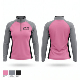 Quarter Zip Jacket, SSA Lady Diamonds, Women's Basketball, Teamtime, Team time, sublimation, custom sports apparel, team uniforms, spirit wear, spiritwear, sports uniforms, custom shirts, team store, custom team store, fundraiser sports, apparel fundraiser