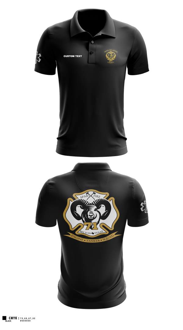 Short Sleeve Performance Polo, Sparta Fire/Rescue, Fire Department, Teamtime, Team time, sublimation, custom sports apparel, team uniforms, spirit wear, spiritwear, sports uniforms, custom shirts, team store, custom team store, fundraiser sports, apparel fundraiser