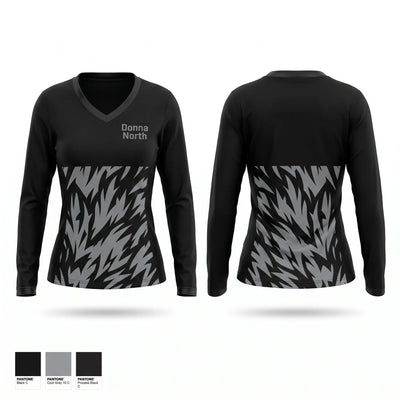 Donna North Women's Long Sleeve V-neck Shirt - 1