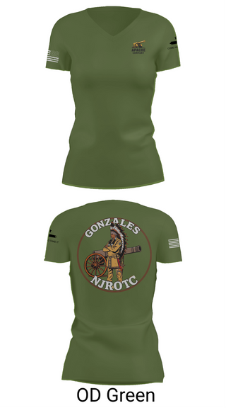 Womens Short Sleeve Vneck Shirt, NJROTC Apache Company, , Teamtime, Team time, sublimation, custom sports apparel, team uniforms, spirit wear, spiritwear, sports uniforms, custom shirts, team store, custom team store, fundraiser sports, apparel fundraiser