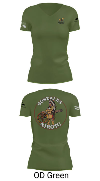 NJROTC Apache Company 29120146 Women's Short Sleeve V-neck Shirt - 46