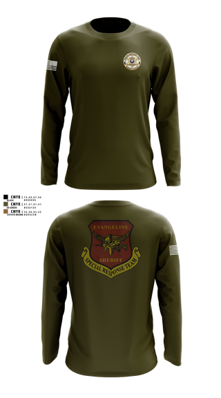 Long Sleeve Performance Shirt, Evangeline Parish Sheriffs Office S.R.T, Police, Teamtime, Team time, sublimation, custom sports apparel, team uniforms, spirit wear, spiritwear, sports uniforms, custom shirts, team store, custom team store, fundraiser sports, apparel fundraiser