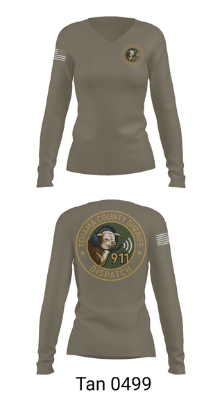 Womens Long Sleeve Vneck Shirt, TCSO DISPATCH, , Teamtime, Team time, sublimation, custom sports apparel, team uniforms, spirit wear, spiritwear, sports uniforms, custom shirts, team store, custom team store, fundraiser sports, apparel fundraiser