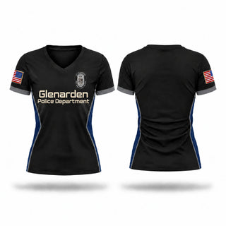 Womens Short Sleeve Vneck Shirt, Glenarden police, Police, Teamtime, Team time, sublimation, custom sports apparel, team uniforms, spirit wear, spiritwear, sports uniforms, custom shirts, team store, custom team store, fundraiser sports, apparel fundraiser