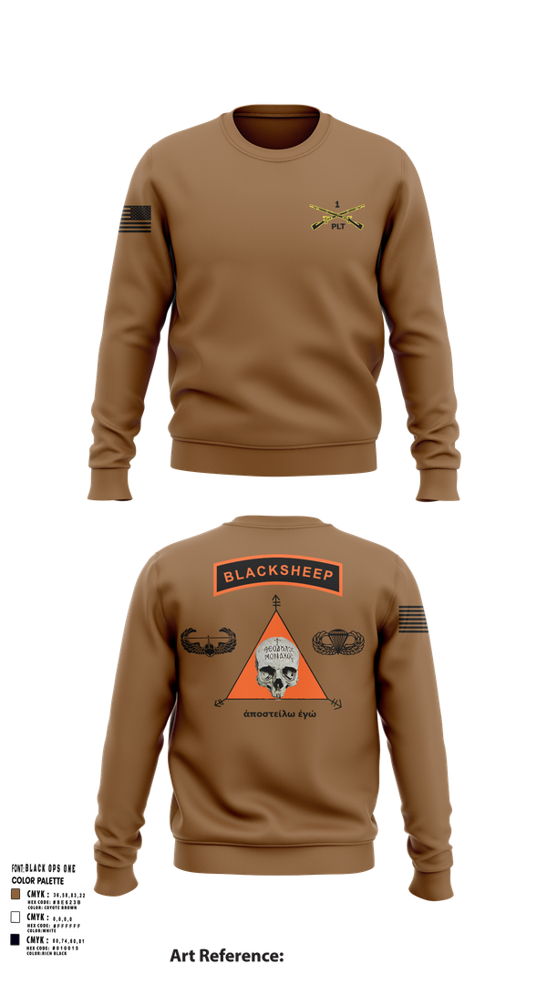 Crew Neck Sweatshirt, 1st PLT B Co 1-173IN, , Teamtime, Team time, sublimation, custom sports apparel, team uniforms, spirit wear, spiritwear, sports uniforms, custom shirts, team store, custom team store, fundraiser sports, apparel fundraiser
