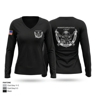 Womens Long Sleeve Vneck Shirt, CERT, Police, Teamtime, Team time, sublimation, custom sports apparel, team uniforms, spirit wear, spiritwear, sports uniforms, custom shirts, team store, custom team store, fundraiser sports, apparel fundraiser