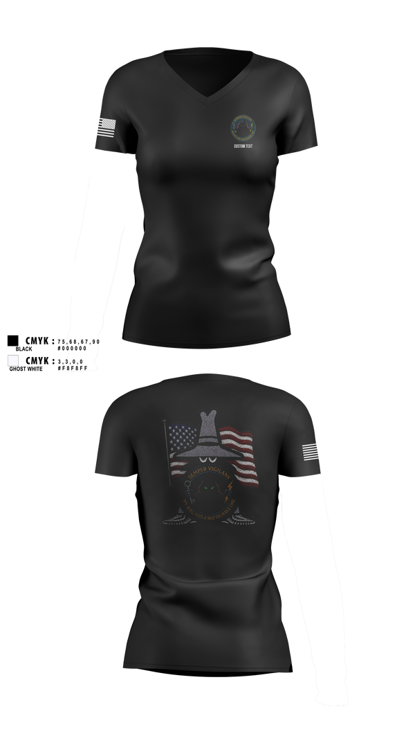 Womens Short Sleeve Vneck Shirt, 117th Intel Squadron, Air Force, Teamtime, Team time, sublimation, custom sports apparel, team uniforms, spirit wear, spiritwear, sports uniforms, custom shirts, team store, custom team store, fundraiser sports, apparel fundraiser