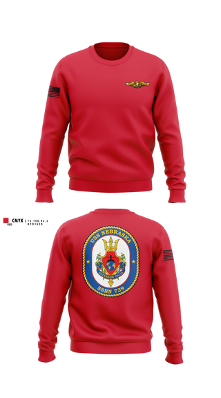 Crew Neck Sweatshirt, USS Nebraska, Navy, Teamtime, Team time, sublimation, custom sports apparel, team uniforms, spirit wear, spiritwear, sports uniforms, custom shirts, team store, custom team store, fundraiser sports, apparel fundraiser