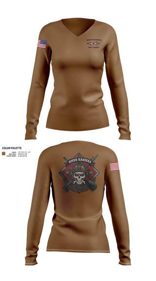 Womens Long Sleeve Vneck Shirt, 361st MRB, Army, Teamtime, Team time, sublimation, custom sports apparel, team uniforms, spirit wear, spiritwear, sports uniforms, custom shirts, team store, custom team store, fundraiser sports, apparel fundraiser