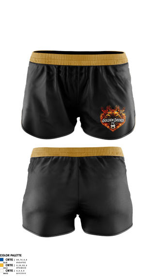 Womens Shorts, Golden Deers FC, Men's Soccer, Teamtime, Team time, sublimation, custom sports apparel, team uniforms, spirit wear, spiritwear, sports uniforms, custom shirts, team store, custom team store, fundraiser sports, apparel fundraiser