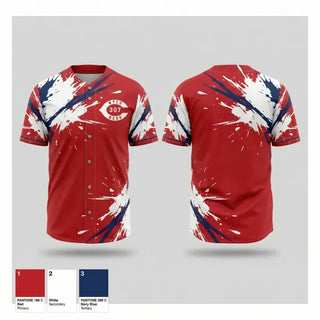 Full Button Baseball Jersey, WYCO 307 Reds, Baseball, Teamtime, Team time, sublimation, custom sports apparel, team uniforms, spirit wear, spiritwear, sports uniforms, custom shirts, team store, custom team store, fundraiser sports, apparel fundraiser