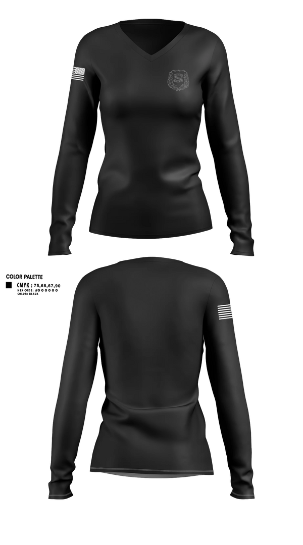 Womens Long Sleeve Vneck Shirt, PBA 317, Police, Teamtime, Team time, sublimation, custom sports apparel, team uniforms, spirit wear, spiritwear, sports uniforms, custom shirts, team store, custom team store, fundraiser sports, apparel fundraiser
