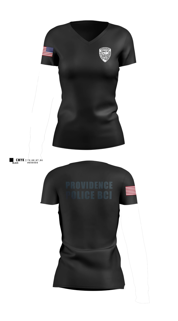 Womens Short Sleeve Vneck Shirt, Providence Police BCI, Police, Teamtime, Team time, sublimation, custom sports apparel, team uniforms, spirit wear, spiritwear, sports uniforms, custom shirts, team store, custom team store, fundraiser sports, apparel fundraiser