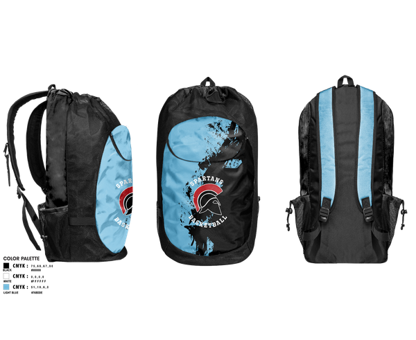 Gear Bag, Spartans, Men's Basketball, Teamtime, Team time, sublimation, custom sports apparel, team uniforms, spirit wear, spiritwear, sports uniforms, custom shirts, team store, custom team store, fundraiser sports, apparel fundraiser