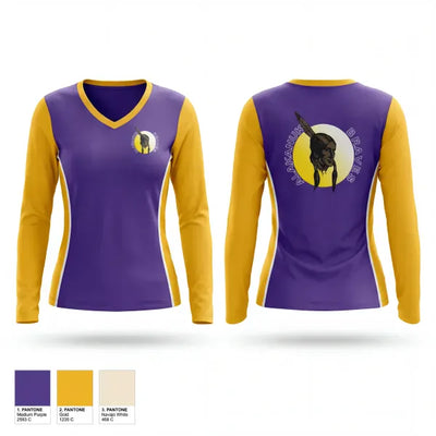 Alakanuk Braves 1075814 Women's Long Sleeve V-neck Shirt - 1