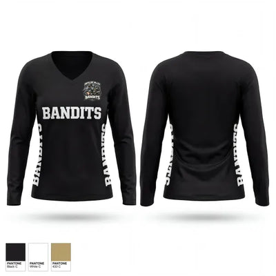 Av bandits 60066987 Women's Long Sleeve V-neck Shirt - 1