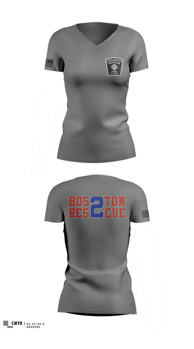 Boston Fire Department 36118843 Women's Short Sleeve V-neck Shirt - 5