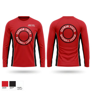 Long Sleeve Performance Shirt, German youth baseball league, Baseball, Teamtime, Team time, sublimation, custom sports apparel, team uniforms, spirit wear, spiritwear, sports uniforms, custom shirts, team store, custom team store, fundraiser sports, apparel fundraiser