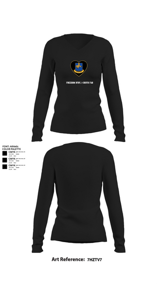 Womens Long Sleeve Vneck Shirt, Freedom BTRY, 1-320th FAR, , Teamtime, Team time, sublimation, custom sports apparel, team uniforms, spirit wear, spiritwear, sports uniforms, custom shirts, team store, custom team store, fundraiser sports, apparel fundraiser
