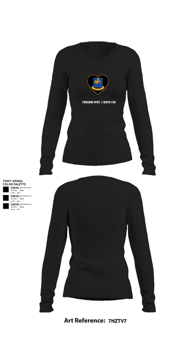 Freedom BTRY, 1-320th FAR 56639766 Women's Long Sleeve V-neck Shirt - 22