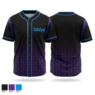 Full Button Baseball Jersey, Catalyst, Baseball, Teamtime, Team time, sublimation, custom sports apparel, team uniforms, spirit wear, spiritwear, sports uniforms, custom shirts, team store, custom team store, fundraiser sports, apparel fundraiser