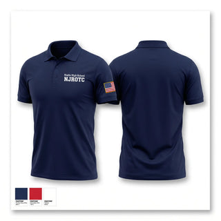 Short Sleeve Performance Polo, Rialto High School NJROTC, Navy, Teamtime, Team time, sublimation, custom sports apparel, team uniforms, spirit wear, spiritwear, sports uniforms, custom shirts, team store, custom team store, fundraiser sports, apparel fundraiser