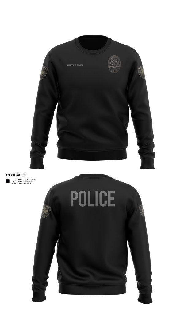Crew Neck Sweatshirt, Tye Police - TX, Police, Teamtime, Team time, sublimation, custom sports apparel, team uniforms, spirit wear, spiritwear, sports uniforms, custom shirts, team store, custom team store, fundraiser sports, apparel fundraiser