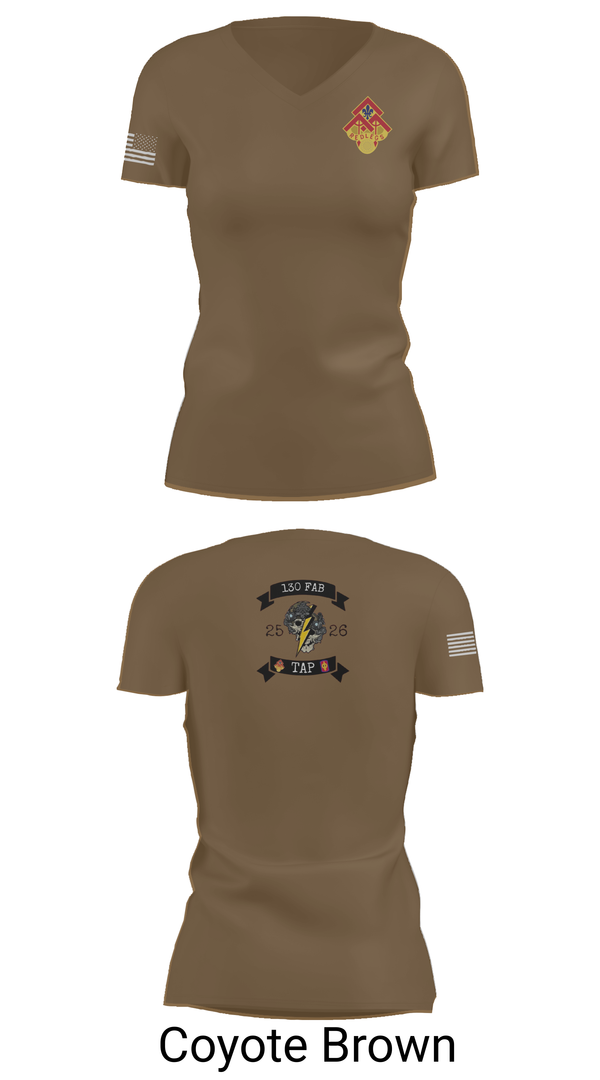 Womens Short Sleeve Vneck Shirt, 130th FAB Target Acquisition Platoon, , Teamtime, Team time, sublimation, custom sports apparel, team uniforms, spirit wear, spiritwear, sports uniforms, custom shirts, team store, custom team store, fundraiser sports, apparel fundraiser
