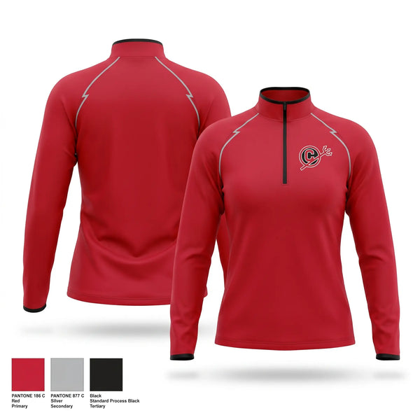 Quarter Zip Jacket, Clinton Red Devils, Track & Field, Teamtime, Team time, sublimation, custom sports apparel, team uniforms, spirit wear, spiritwear, sports uniforms, custom shirts, team store, custom team store, fundraiser sports, apparel fundraiser