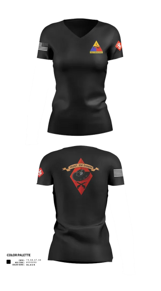 Womens Short Sleeve Vneck Shirt, Baker 4-60 ADAR, Army, Teamtime, Team time, sublimation, custom sports apparel, team uniforms, spirit wear, spiritwear, sports uniforms, custom shirts, team store, custom team store, fundraiser sports, apparel fundraiser