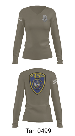 Womens Long Sleeve Vneck Shirt, Leachville Police Department, Police, Teamtime, Team time, sublimation, custom sports apparel, team uniforms, spirit wear, spiritwear, sports uniforms, custom shirts, team store, custom team store, fundraiser sports, apparel fundraiser