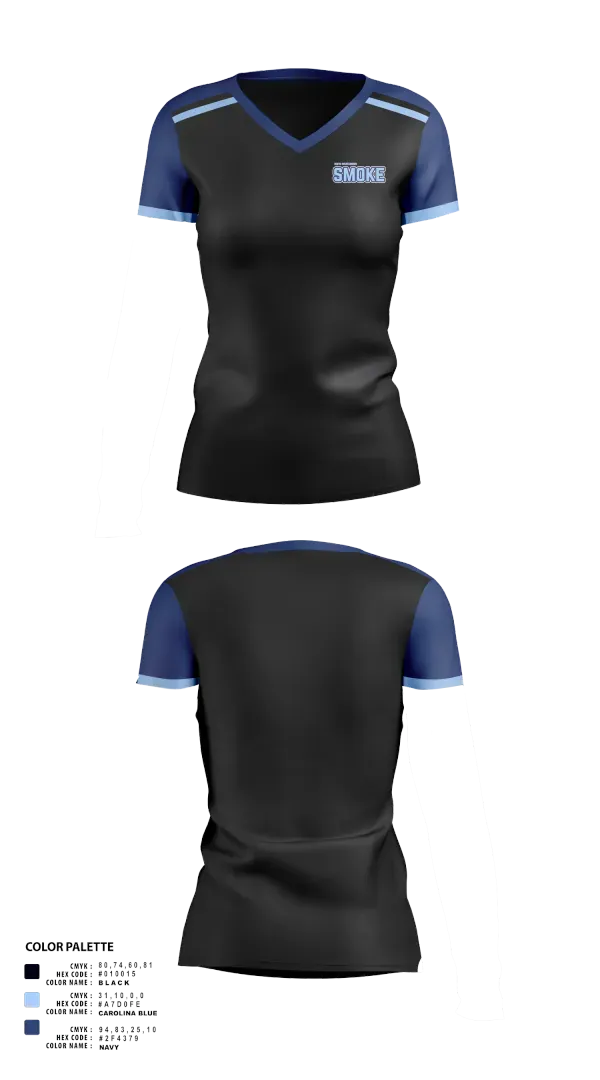 Womens Short Sleeve Vneck Shirt, South Spartanburg Smoke, Softball, Teamtime, Team time, sublimation, custom sports apparel, team uniforms, spirit wear, spiritwear, sports uniforms, custom shirts, team store, custom team store, fundraiser sports, apparel fundraiser