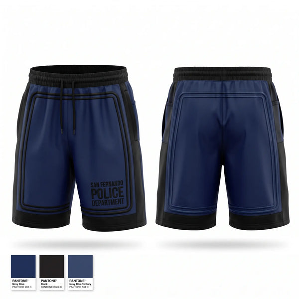 Athletic Shorts With Pockets, San Fernando Police Department, Police, Teamtime, Team time, sublimation, custom sports apparel, team uniforms, spirit wear, spiritwear, sports uniforms, custom shirts, team store, custom team store, fundraiser sports, apparel fundraiser
