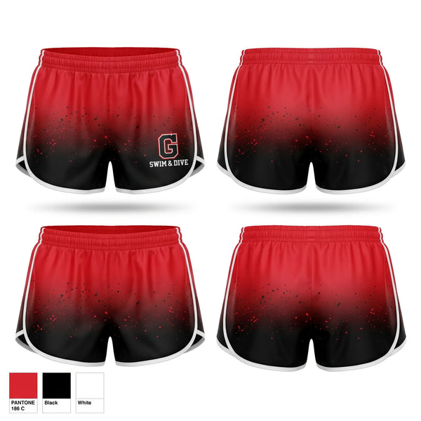 Womens Shorts, Glenwood High School Swimming, Swimming, Teamtime, Team time, sublimation, custom sports apparel, team uniforms, spirit wear, spiritwear, sports uniforms, custom shirts, team store, custom team store, fundraiser sports, apparel fundraiser