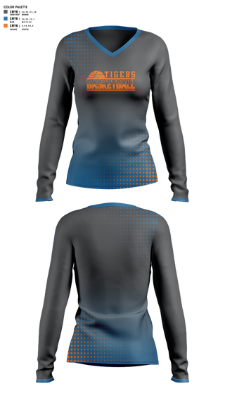 Womens Long Sleeve Vneck Shirt, Hardee Lady Cats, Women's Basketball, Teamtime, Team time, sublimation, custom sports apparel, team uniforms, spirit wear, spiritwear, sports uniforms, custom shirts, team store, custom team store, fundraiser sports, apparel fundraiser