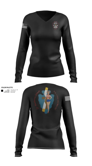 Womens Long Sleeve Vneck Shirt, B Co 1/114th Maintenance, Army, Teamtime, Team time, sublimation, custom sports apparel, team uniforms, spirit wear, spiritwear, sports uniforms, custom shirts, team store, custom team store, fundraiser sports, apparel fundraiser