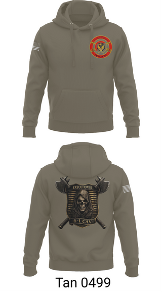 Hoodie, E Trp, 6-1 CAV, Army, Teamtime, Team time, sublimation, custom sports apparel, team uniforms, spirit wear, spiritwear, sports uniforms, custom shirts, team store, custom team store, fundraiser sports, apparel fundraiser