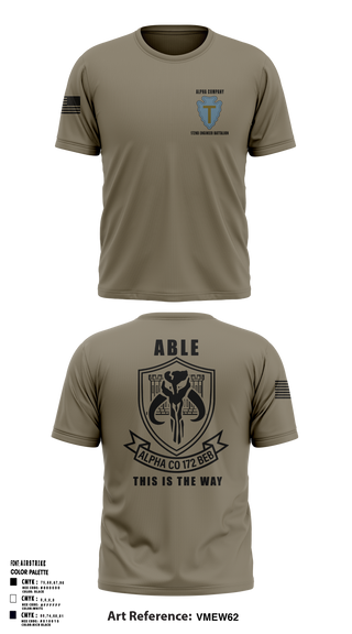 Short Sleeve Performance Shirt, A Co 172 BEB, National Guard, Teamtime, Team time, sublimation, custom sports apparel, team uniforms, spirit wear, spiritwear, sports uniforms, custom shirts, team store, custom team store, fundraiser sports, apparel fundraiser