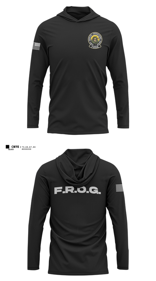 Long Sleeve Performance Shirt with hood, Fire Rescue Operations Group, Fire Department, Teamtime, Team time, sublimation, custom sports apparel, team uniforms, spirit wear, spiritwear, sports uniforms, custom shirts, team store, custom team store, fundraiser sports, apparel fundraiser