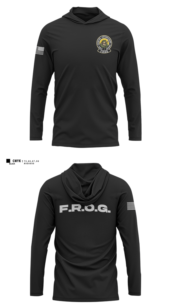 Long Sleeve Performance Shirt with hood, Fire Rescue Operations Group, Fire Department, Teamtime, Team time, sublimation, custom sports apparel, team uniforms, spirit wear, spiritwear, sports uniforms, custom shirts, team store, custom team store, fundraiser sports, apparel fundraiser