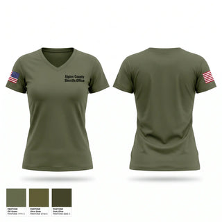 Womens Short Sleeve Vneck Shirt, Alpine County Sheriff’s Office, Police, Teamtime, Team time, sublimation, custom sports apparel, team uniforms, spirit wear, spiritwear, sports uniforms, custom shirts, team store, custom team store, fundraiser sports, apparel fundraiser