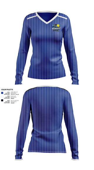 Womens Long Sleeve Vneck Shirt, Capital Area Mainiacs, Softball, Teamtime, Team time, sublimation, custom sports apparel, team uniforms, spirit wear, spiritwear, sports uniforms, custom shirts, team store, custom team store, fundraiser sports, apparel fundraiser