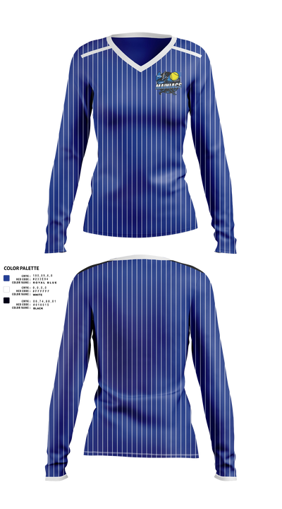 Capital Area Mainiacs Women's Long Sleeve V-neck Shirt - 22