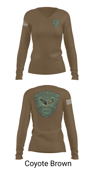 Womens Long Sleeve Vneck Shirt, Etowah County JSOG, , Teamtime, Team time, sublimation, custom sports apparel, team uniforms, spirit wear, spiritwear, sports uniforms, custom shirts, team store, custom team store, fundraiser sports, apparel fundraiser