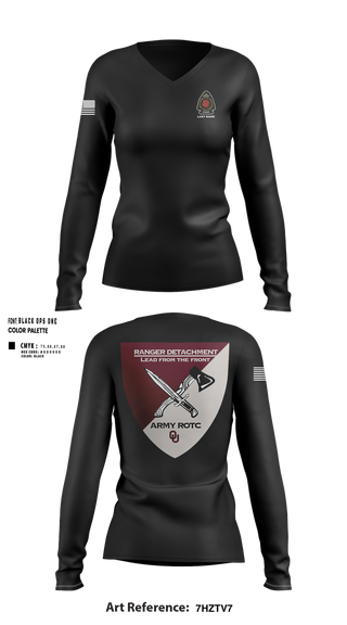 Womens Long Sleeve Vneck Shirt, FY 25-26 OU RC, Army, Teamtime, Team time, sublimation, custom sports apparel, team uniforms, spirit wear, spiritwear, sports uniforms, custom shirts, team store, custom team store, fundraiser sports, apparel fundraiser