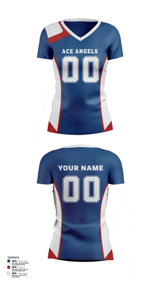 Womens Short Sleeve Vneck Shirt, Ace Angels, Women's Volleyball, Teamtime, Team time, sublimation, custom sports apparel, team uniforms, spirit wear, spiritwear, sports uniforms, custom shirts, team store, custom team store, fundraiser sports, apparel fundraiser